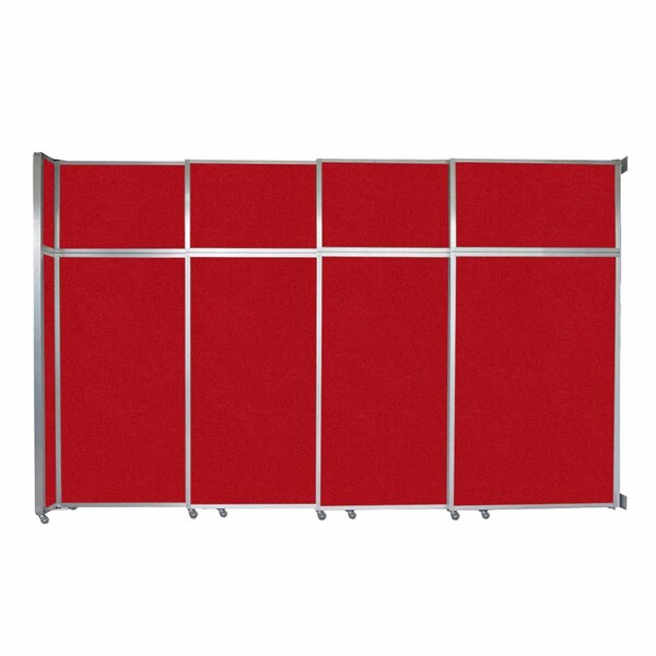 Operable Wall Sliding Room Divider 12'8" x 8'5-1/4" Red Fabric